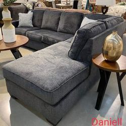 Ashley Slate Gray Comfy Sectional With Chaise, Best Price, Fast Delivery 