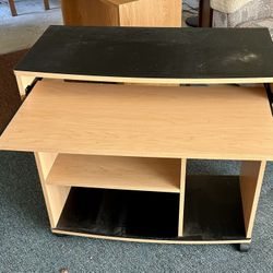 Desk With Slide Out Shelf