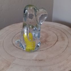 $5 Art Glass Puppy Dog Paperweight 