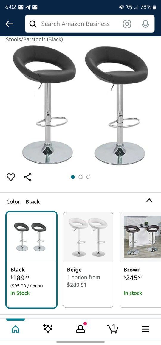 Set Of 2 Stools - One New & One With Scratches