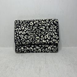 Vera Bradley Tri-Fold Wallet Camocat Black & White Cheetah Print