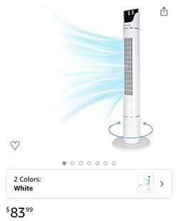 Oscillating Tower Fan, 3 Speed Option with LED Digital Screen, Quiet, 43 Inch, 12h Timer, Memory Function