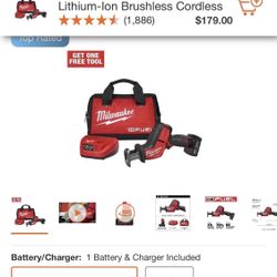 Milwaukee M12 FUEL 12-Volt Lithium-Ion Brushless Cordless HACKZALL Reciprocating Saw Kit w/ One 4.0Ah Batteries Charger & Tool B