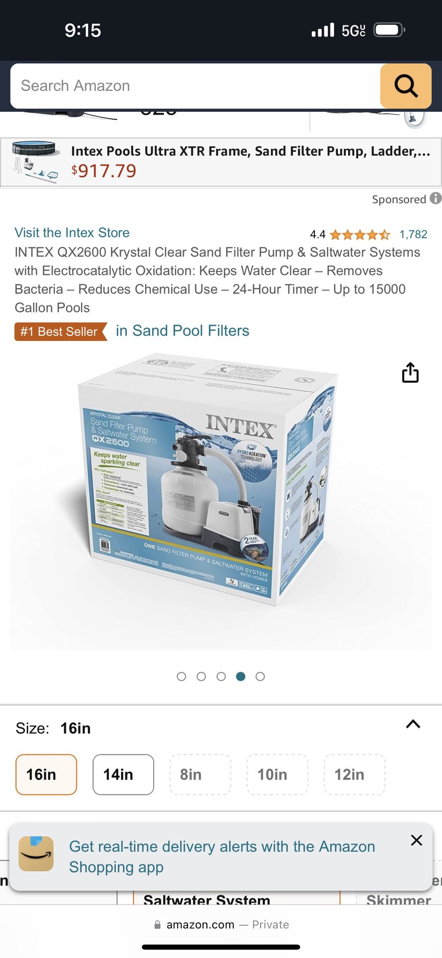 INTEX QX2600 Krystal Clear Sand Filter Pump & Saltwater Systems with Electrocatalytic Oxidation: Keeps Water Clear – Removes Bacteria – Reduces Chemic