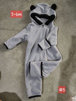 Baby Fleece Zip-Up Onesie 3-6M