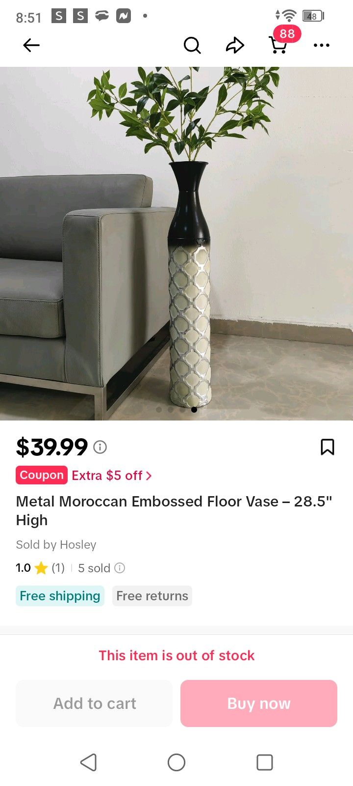 2 BRAND NEW N THE BOX VASES