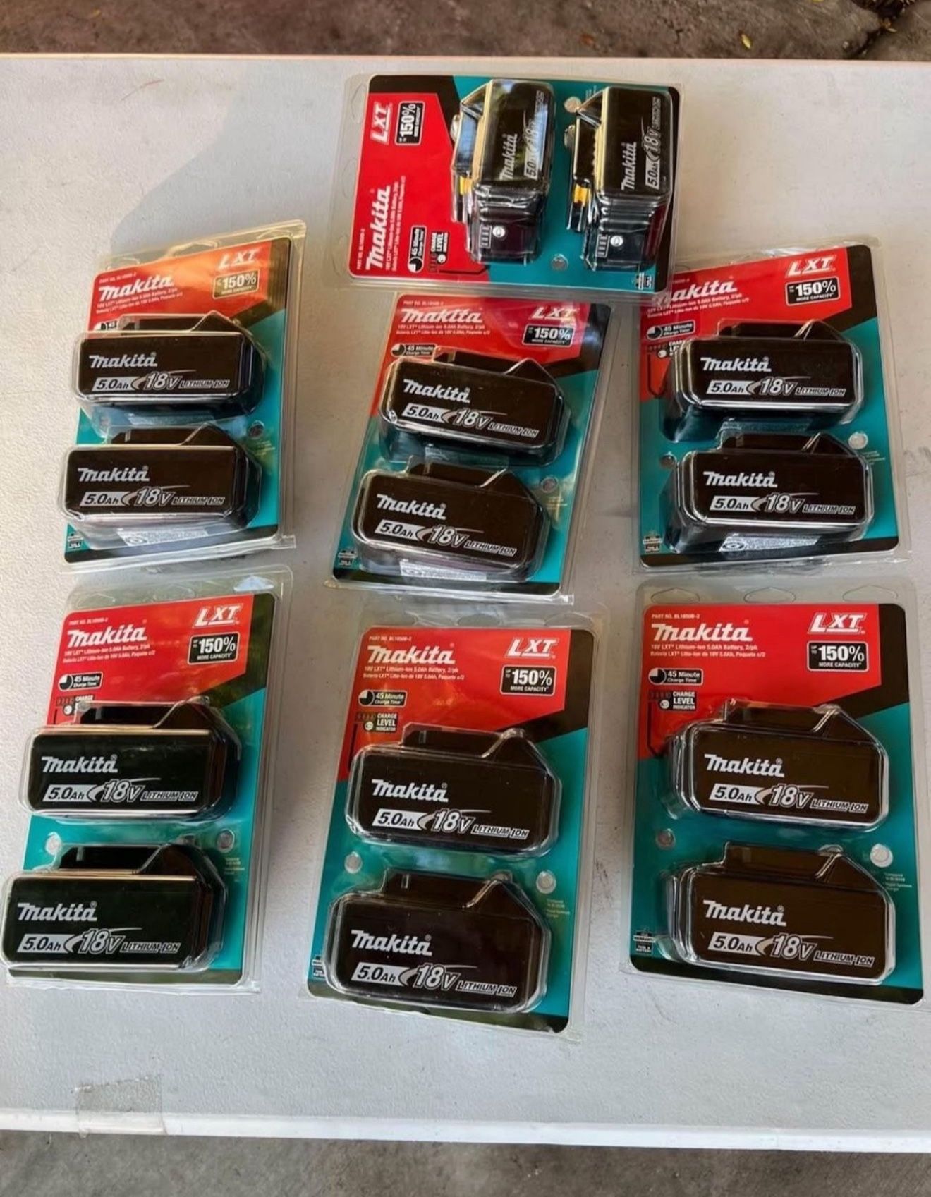 Makita 18V LXT Lithium-lon High Capacity Battery Pack 5.0 Ah with LED Charge Level Indicator (2-Pack