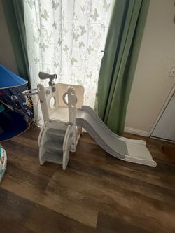 Play set 6-in-1 Toddler Slide Climber with Basketball Hoop and Telescope