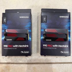Mint condition Like new SAMSUNG 990 PRO w/ Heatsink SSD 2TB, PCIe Gen4 M.2 2280 Internal Solid State Hard Drive, Seq. Read Speeds Up To 7,450MB/s for