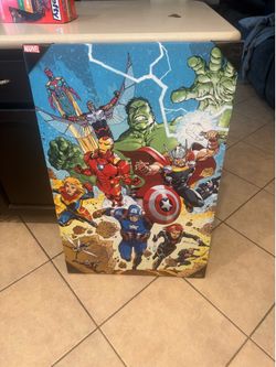 Marvel Avengers Superhero Canvas Wall Art – Large (24” W × 36” H)