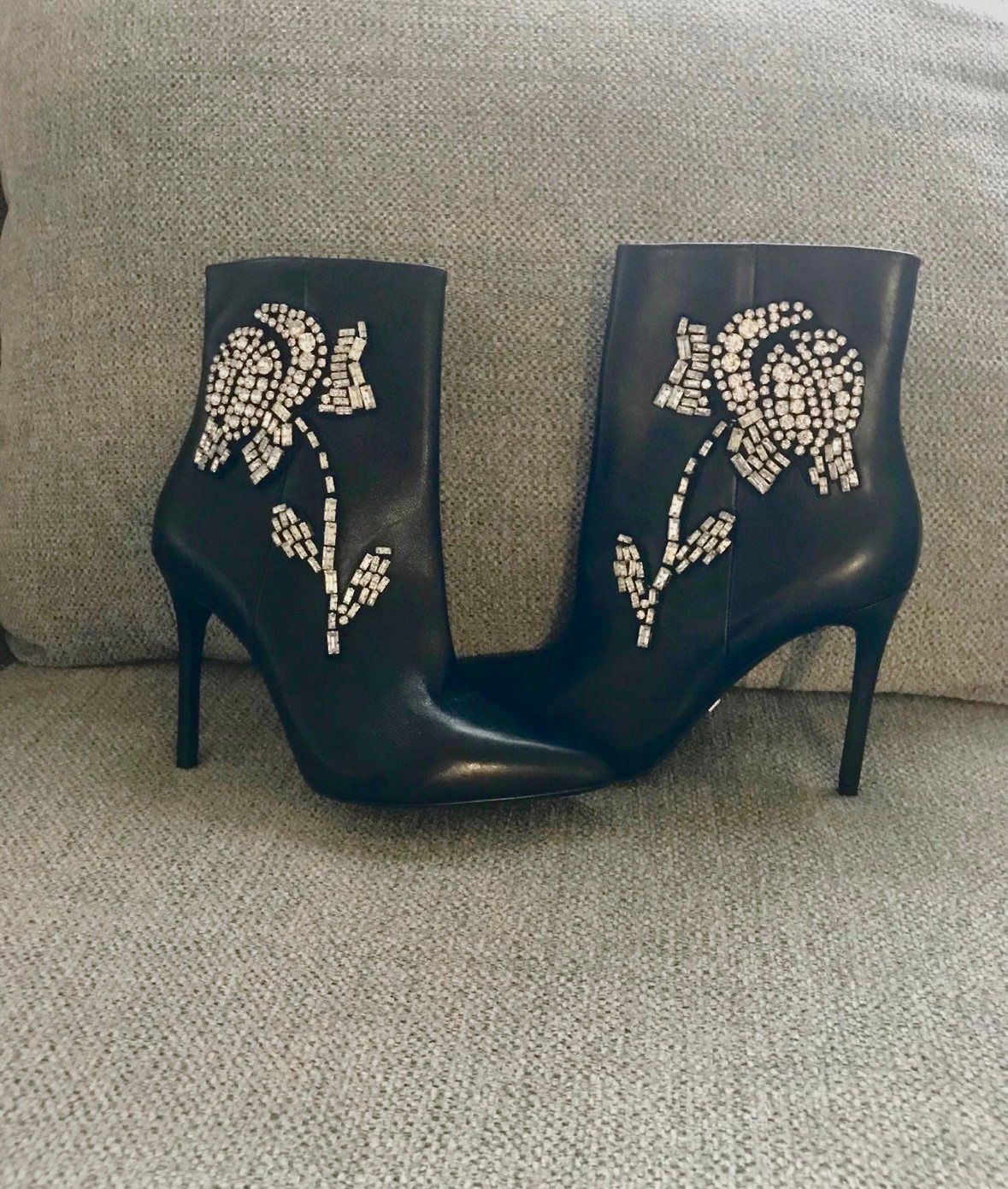 New Michael Kors Kim Viera Black Leather Women Booties
