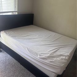 Queen Bed Frame with 4 Storage Drawers 