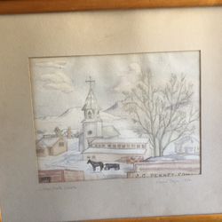 Etching Of Linton , ND  1936 By Eleanor Taylor