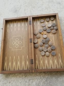 Vintage Wooden backgammon game