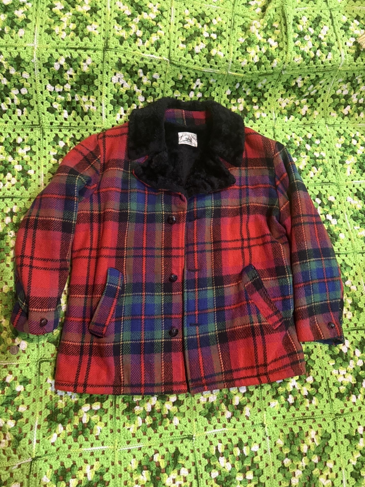 True Vtg Western Plaid Lined Pacific Trail Sportswear 44 USA Jacket Outdoors
