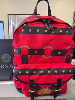 VERSACE LARGE  RED/BLACK BONDAGE NYLONBACKPACK