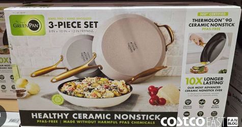 GreenPan Jewel Pro Ceramic Non-Stick 3-piece Fry Pan Set