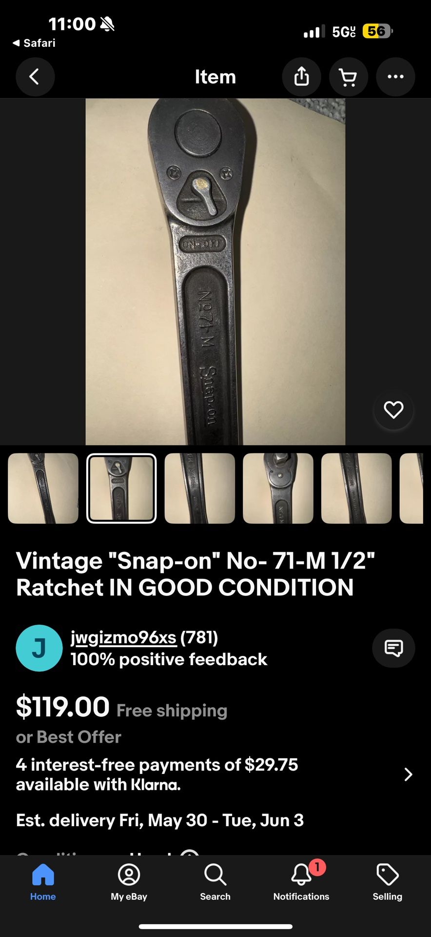 Vintage Snap On Ratchet
