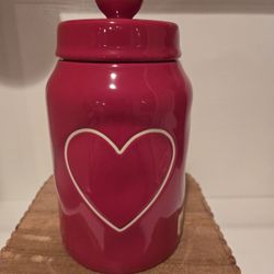 Rae Dunn Red Heart Canister