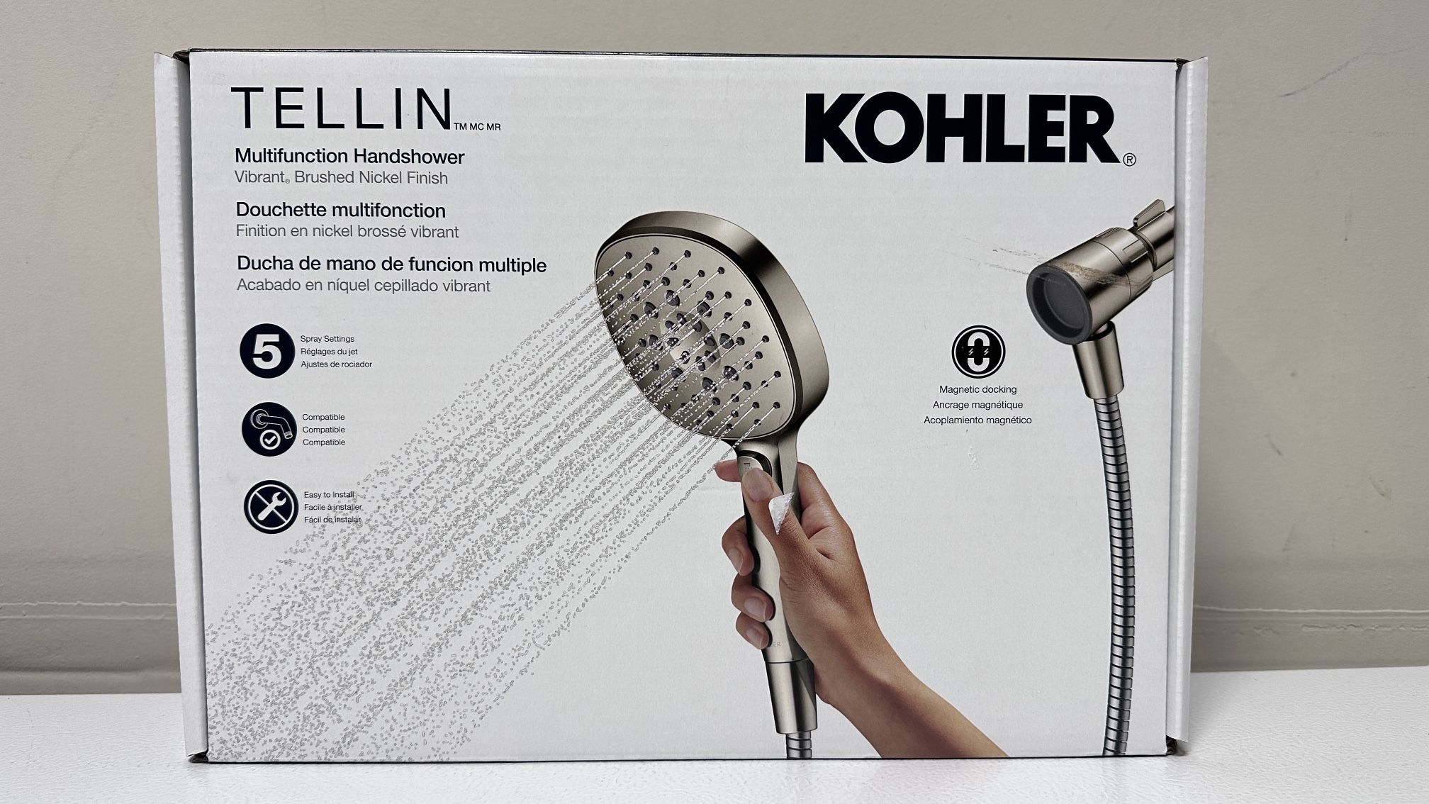 Kohler Tellin Multifunction Handheld Shower Head Brushed Nickel – Open Box
