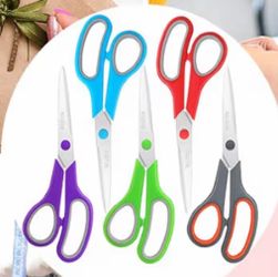 8” scissors, 5 colors available, new