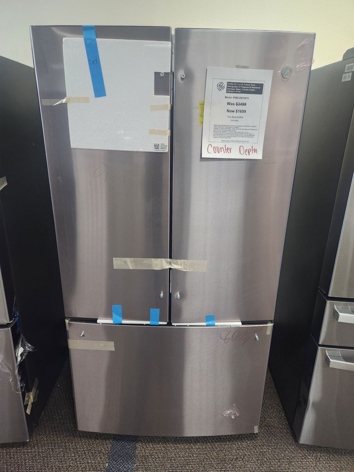 Profile 23.1 cu. ft. French Door Refrigerator in Fingerprint Resistant Stainless Steel, Counter Depth, ENERGY STAR