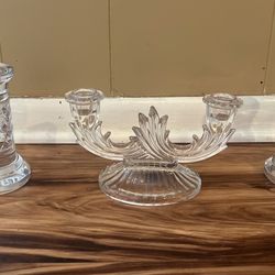 Three Glass Candle Holders