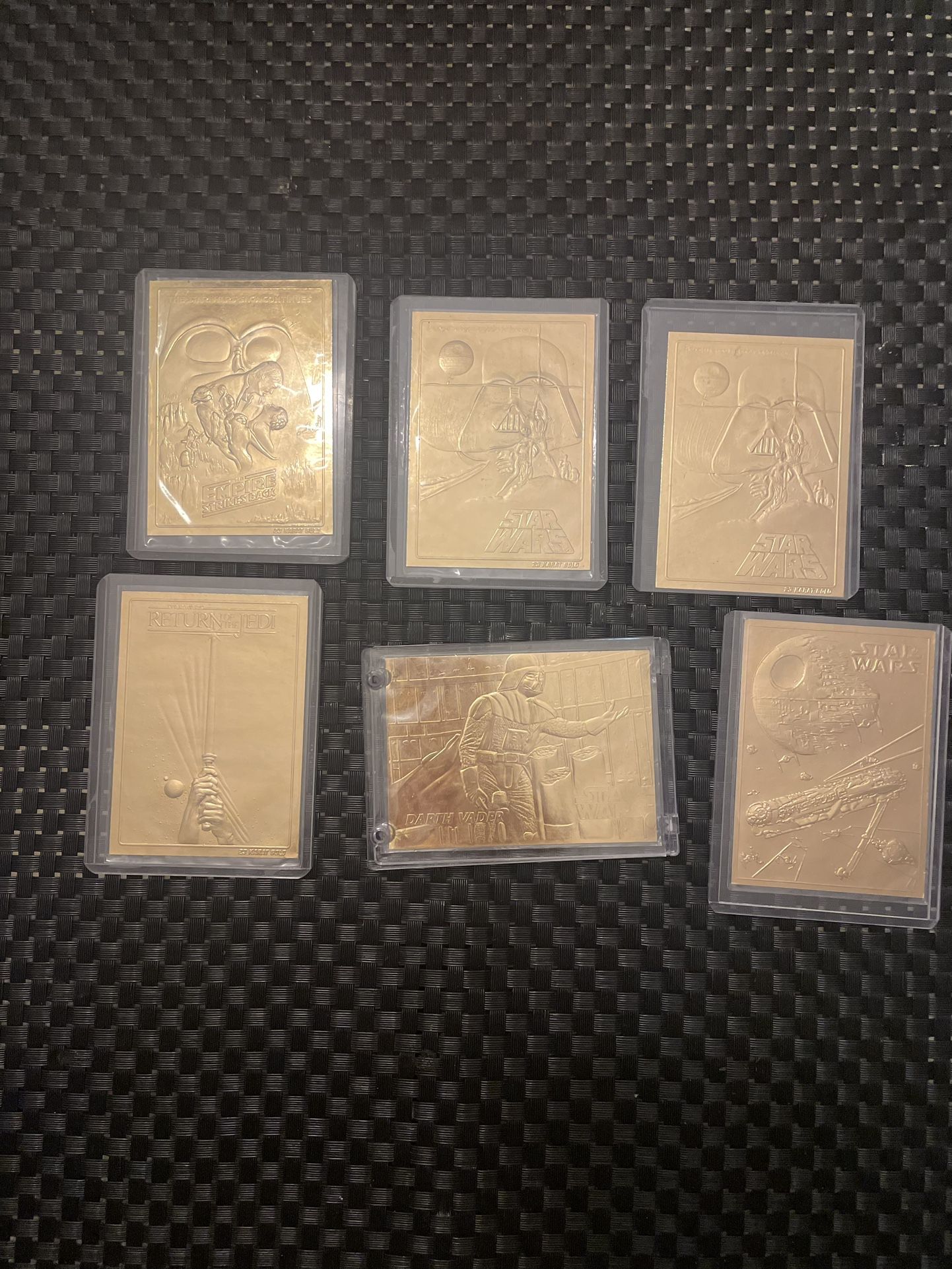 Star Wars 1996 23KT Gold Trading Cards (6)