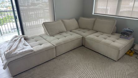 Beautiful Beige Modular Sectional Sofa for Sale