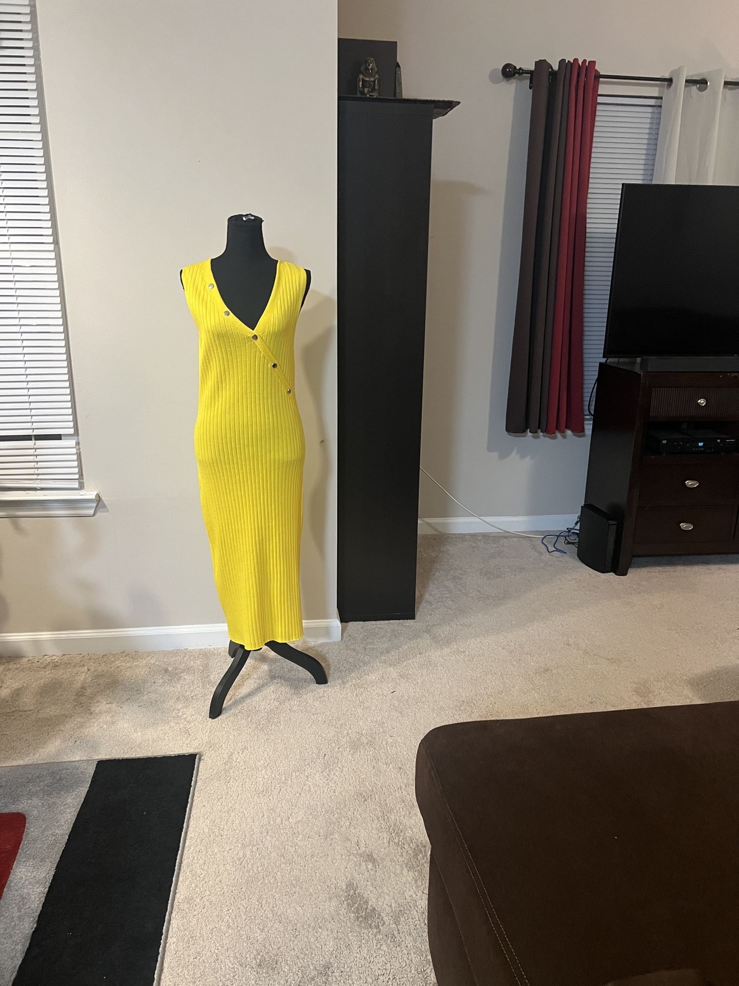 Yellow sweater dress 