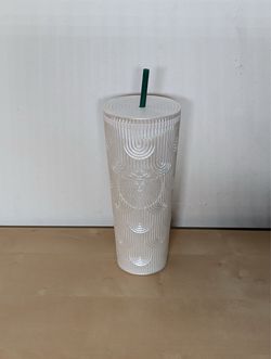 2022 Starbucks 24oz Pearl White Mermaid Cold Cup Tumbler Siren Shell