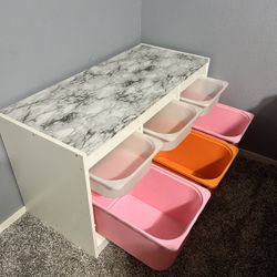 Ikea toy organizer with bins