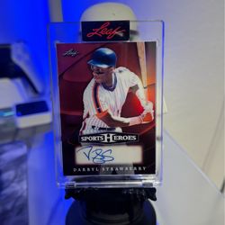 Darryl Strawberry Autographed Leaf Sport Card  2/2