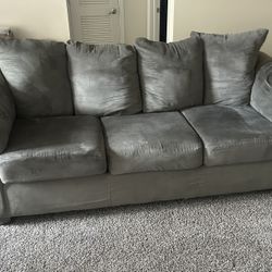 Gray Suede couches (2) 
