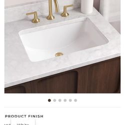 21" Myers Rectangular Porcelain Undermount Bathroom Sink - White