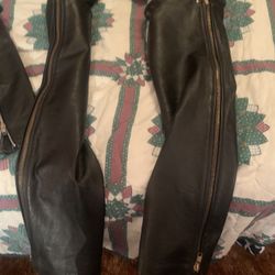 Black 100% Leather Heavy And Black Chaps