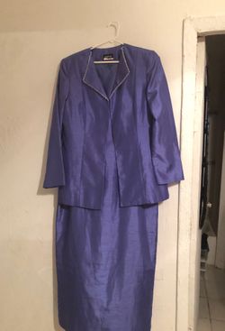 Leslie Fay Purple colored 2 pc Dress and Jacket woman size 16