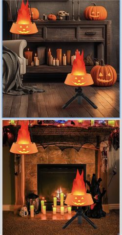 Liquidation wholesale, LED Fake Fire Light, Halloween Fire Light for Indoor/Outdoor Suspension Desktop, Campfire Halloween Party Decorations (Orange),