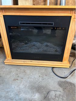 Heat Surge Roll-n-Glow Electric Fireplace with Wood Mantle