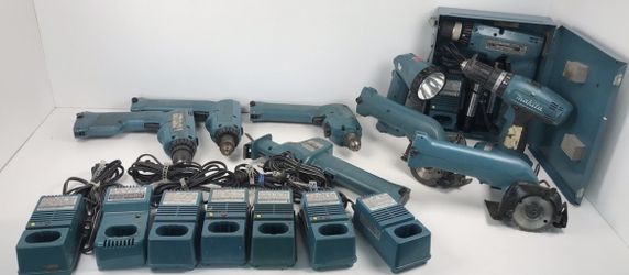 Lot Of Vintage Makita Tools Cordless 6093D 5090D 4390D DC9000 Fast Chargers