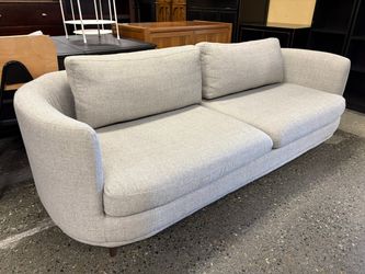 SOFACOMPANY Stone Grey Fabric Curve Arm Sofa