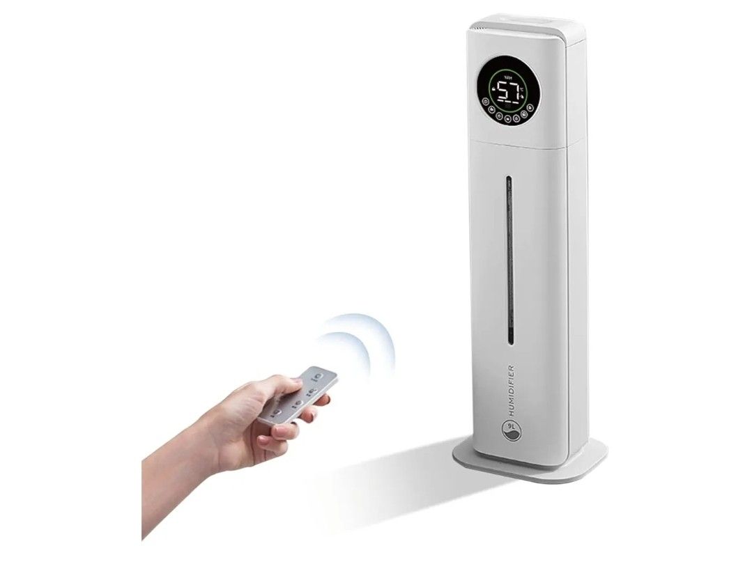 BRAND NEW 9L/2.4Gal Air Humidifier for Home and Large Room, Floor Standing, Top Fill With Built-in Filtration, Automatic Shut-Off, Touch & Remote Cont