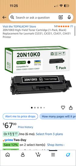 20N10K0 High-Yield Toner Cartridge (1-Pack, Black)