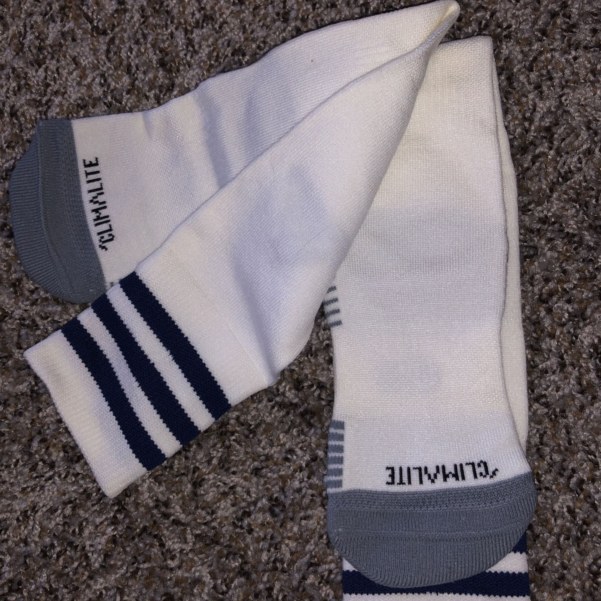 Adidas White And Navy Blue Game Day Socks: NEW