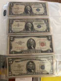 Eight very collectible US bills