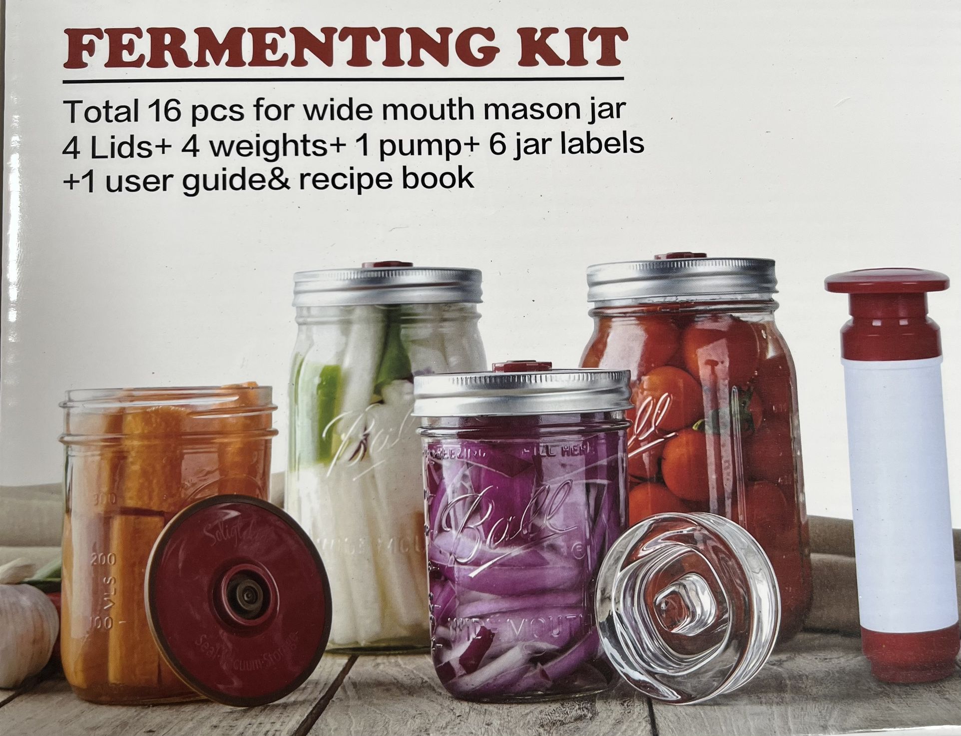 Fermenting Kit For Ball Mason Jar Wide Mouth