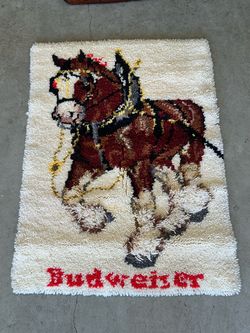 Vintage Budweiser Shag Rug 1970’s