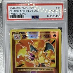 2016 POKEMON XY EVOLUTIONS #11 CHARIZARD-REVERSE FOIL PSA 8