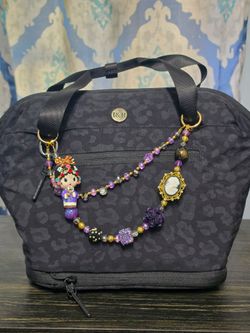 Traditional Chinese doll Purple beaded Bag Chain