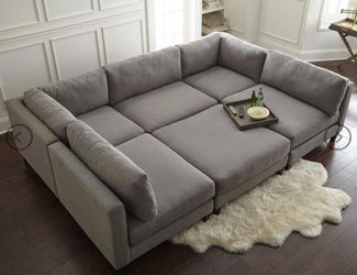 Charcoal Chelsea 120" Wide Symmetrical Modular Corner Sectional